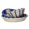 Pomax Saladiers / Plats À Servir-NAXOS - set/3 bols - papier mâché - DIA 20/24/29 x H 7,5/5/5 cm - bleu