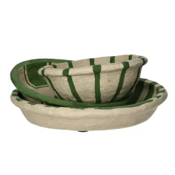 Pomax Saladiers / Plats À Servir-NAXOS - set/3 bols - papier mâché - DIA 20/24/29 x H 7,5/5/5 cm - vert