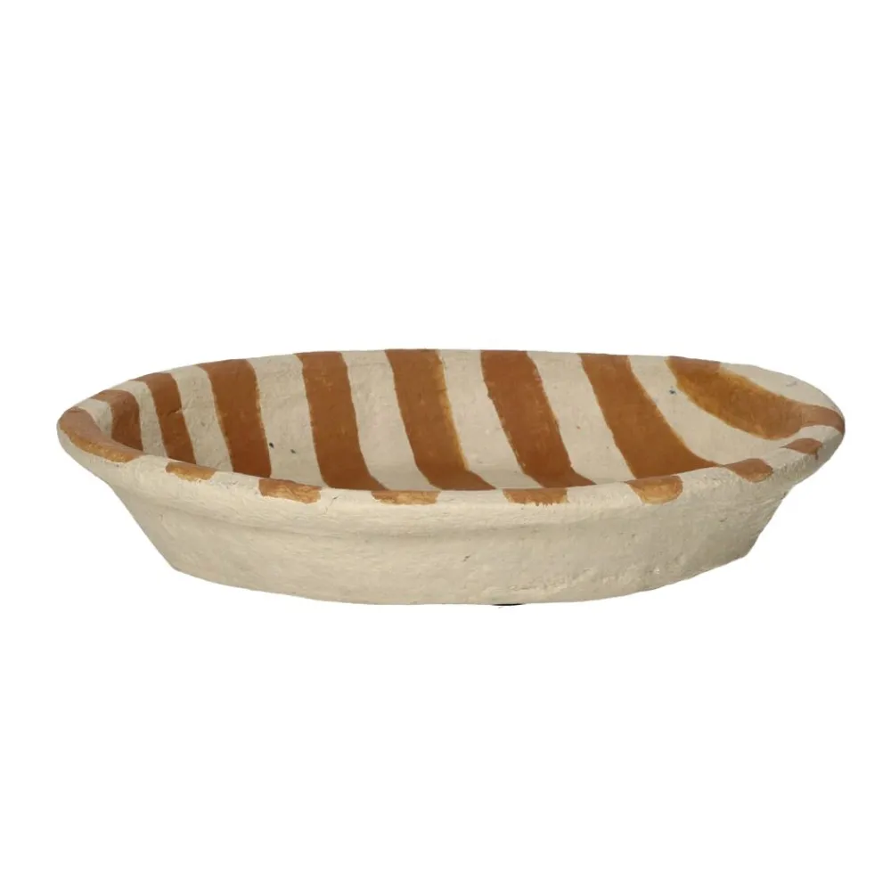 Pomax Saladiers / Plats À Servir-NAXOS - set/3 bols - papier mâché - DIA 20/24/29 x H 7,5/5/5 cm - ocre