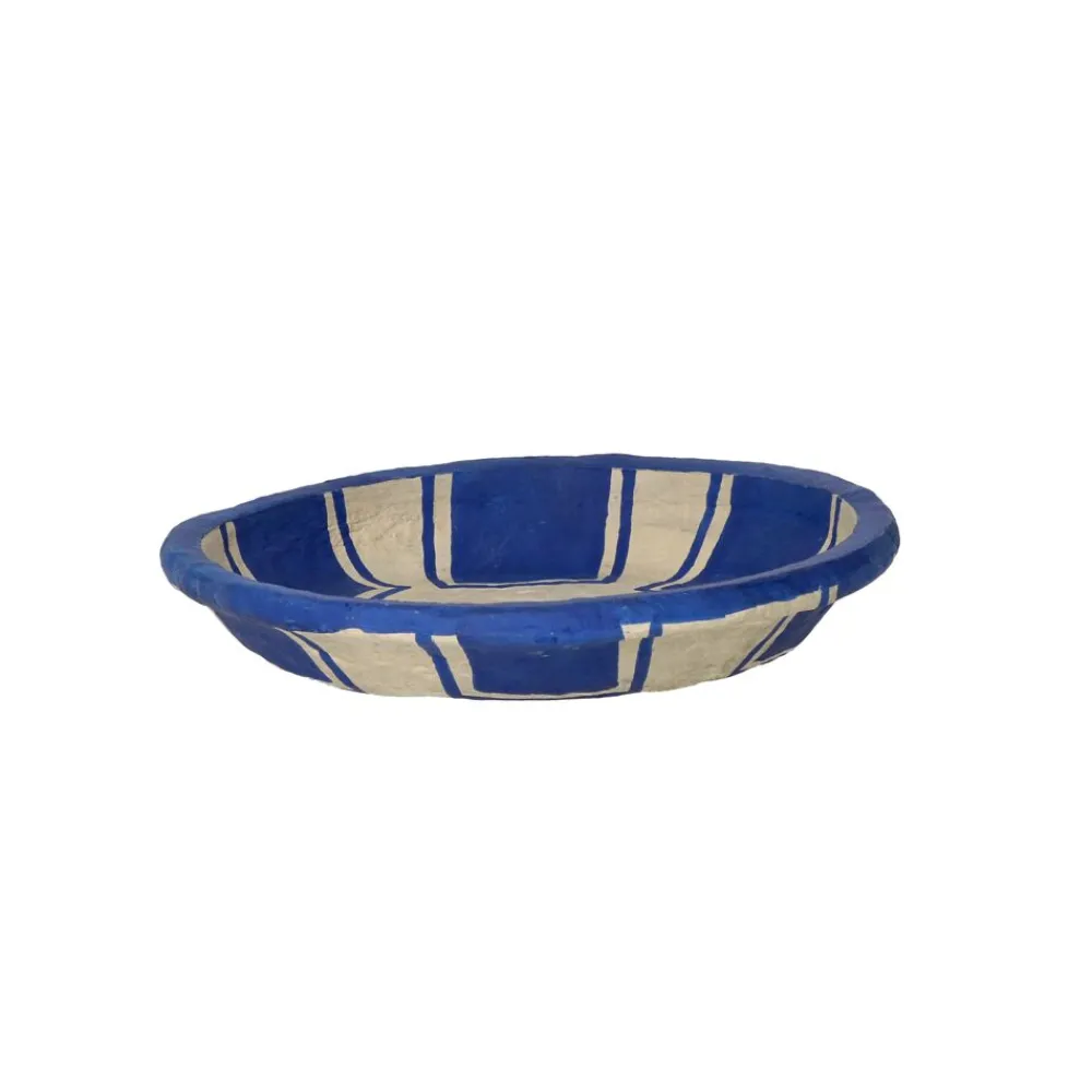 Pomax Saladiers / Plats À Servir-NAXOS - set/3 bols - papier mâché - DIA 20/24/29 x H 7,5/5/5 cm - bleu