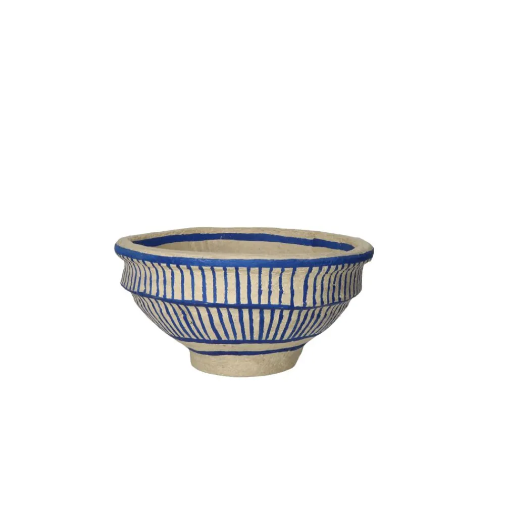 Pomax Saladiers / Plats À Servir-NAXOS - set/3 bols - papier mâché - DIA 26/32/39 x H 13/18/20 cm - bleu