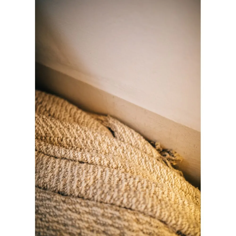 Pomax Plaids-NOGARA - plaid - lin / coton - L 170 x W 130 cm - naturel
