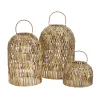 Pomax Lanternes-NORDBY - set/3 lanternes - mais - DIA 35,5/40,5/45 x H 27/61/67 cm - naturel