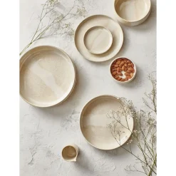 Pomax Vaisselle-NOUGAT - assiette apéritif - porcelaine - DIA 12,5 x H 2 cm - beige