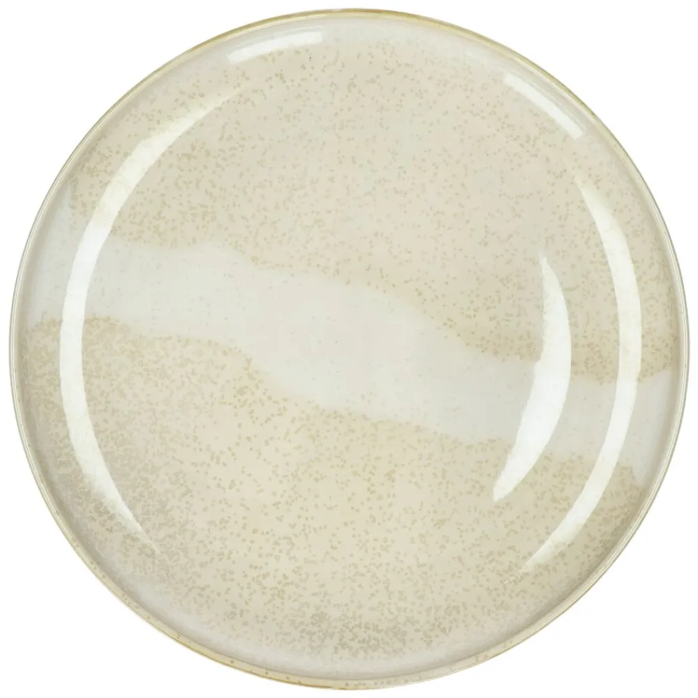 Pomax Vaisselle-NOUGAT - assiette plate - porcelaine - DIA 26 x H 3,3 cm - beige