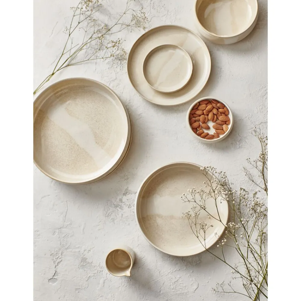 Pomax Vaisselle-NOUGAT - bol à pâtes - porcelaine - DIA 25 x H 5,5 cm - beige