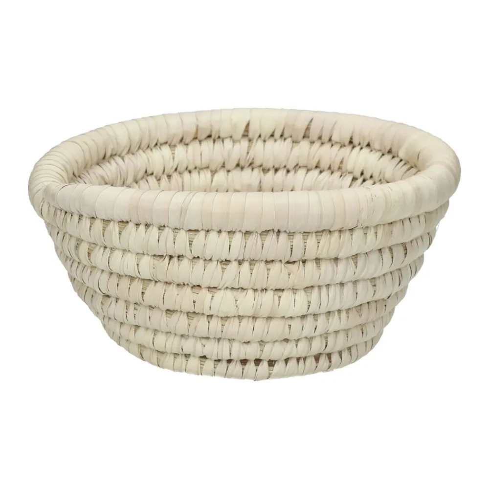 Pomax Bols & Paniers-NOURIA - panier - palmier / canne - DIA 20 x H 10 cm - naturel