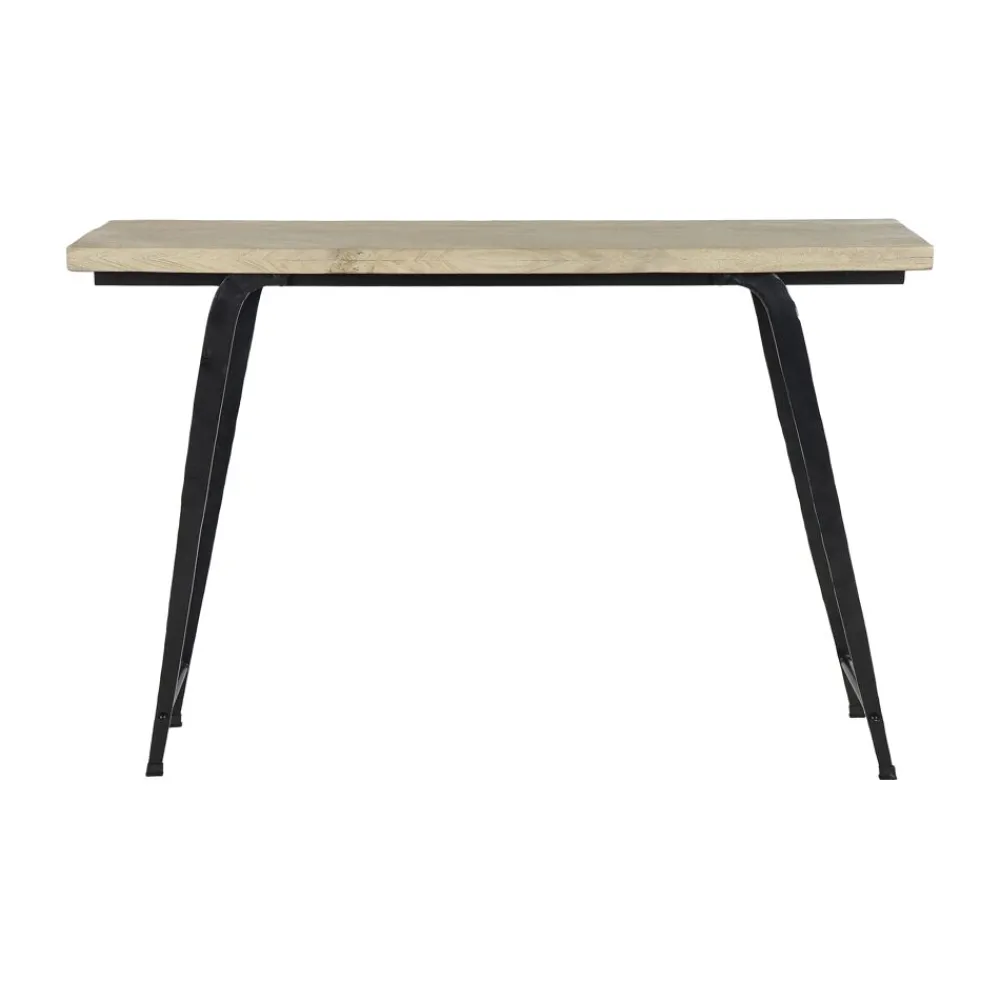 Pomax Consoles-OHIO - meuble console - bois de mangier / métal - L 120 x W 35 x H 80 cm - naturel