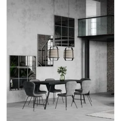 Pomax Tables-OHIO - table à dîner - bois de mangier / métal - L 185 x W 86 x H 76 cm - noir