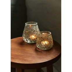 Pomax Photophores / T-lights-OLAF - photophore - verre - DIA 9 x H 9 cm - blanc
