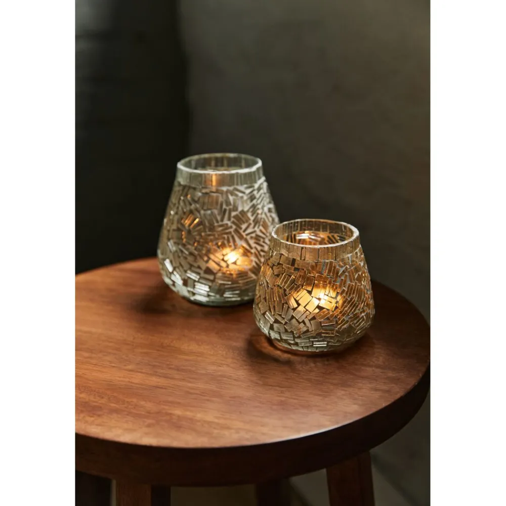 Pomax Photophores / T-lights-OLAF - photophore - verre - DIA 12 x H 12 cm - blanc