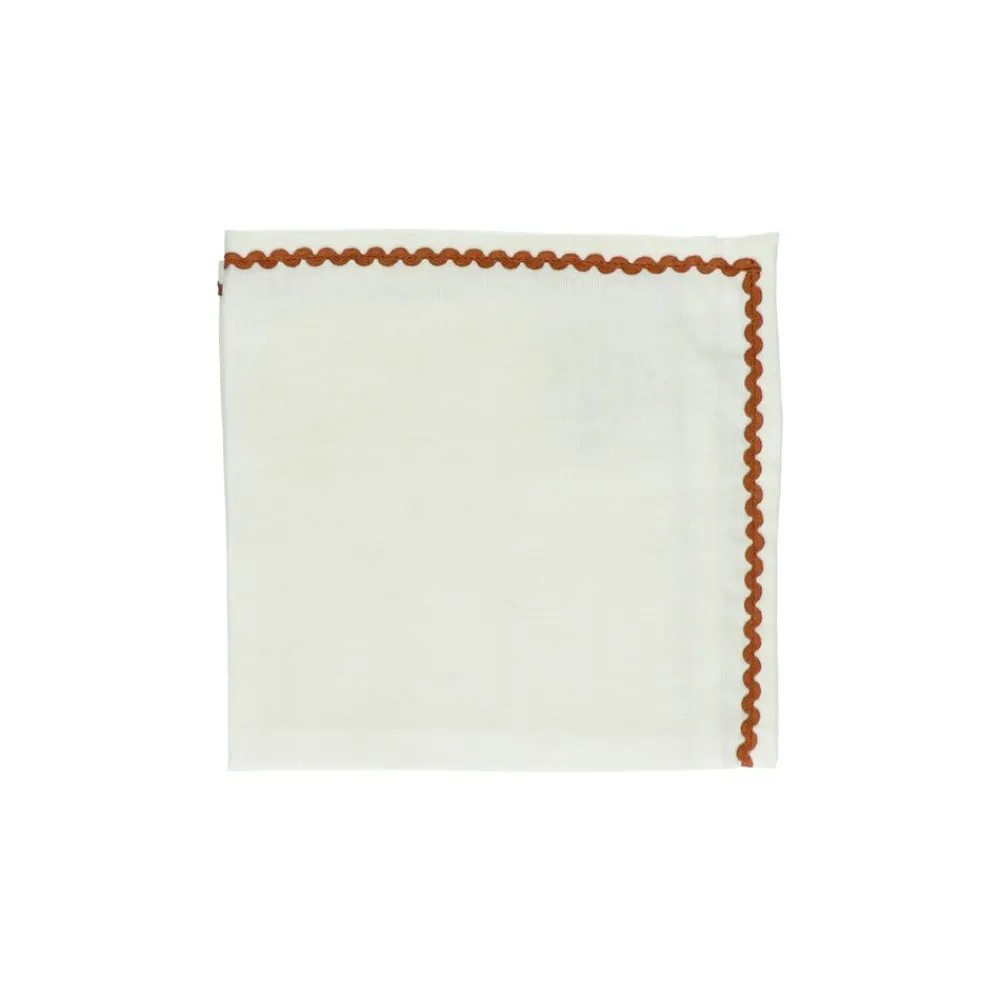 Pomax Linge De Table-OLIVE - serviette - lin / coton - L 45 x W 45 cm - rouille