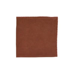 Pomax Linge De Table-OLIVE - serviette - lin / coton - L 45 x W 45 cm - rouille