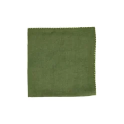 Pomax Linge De Table-OLIVE - serviette - lin / coton - L 45 x W 45 cm - olive