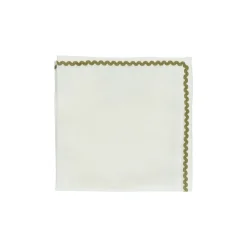 Pomax Linge De Table-OLIVE - serviette - lin / coton - L 45 x W 45 cm - olive