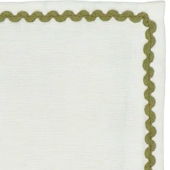 Pomax Linge De Table-OLIVE - serviette - lin / coton - L 45 x W 45 cm - olive