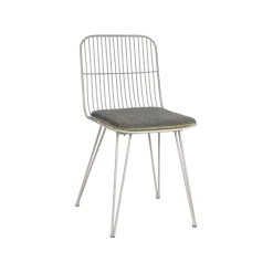 Pomax Chaises-OMBRA - chaise - métal - L 54 x W 43 x H 83 cm - gris clair