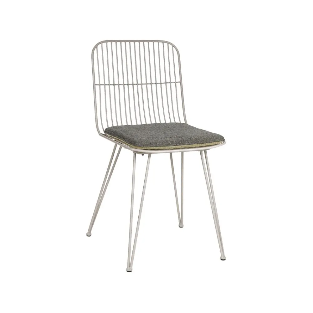 Pomax Chaises-OMBRA - chaise - métal - L 54 x W 43 x H 83 cm - gris clair
