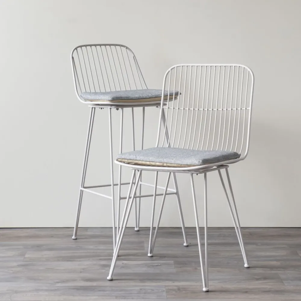 Pomax Chaises-OMBRA - chaise - métal - L 54 x W 43 x H 83 cm - gris clair