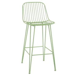 Pomax Chaises De Bar | Tabourets-OMBRA - chaise de bar - métal - L 40 x W 42 x H 90 cm - aqua