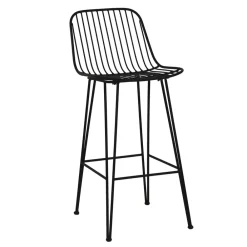 Pomax Chaises De Bar | Tabourets-OMBRA - chaise de bar - métal - L 40 x W 42 x H 90 cm - noir