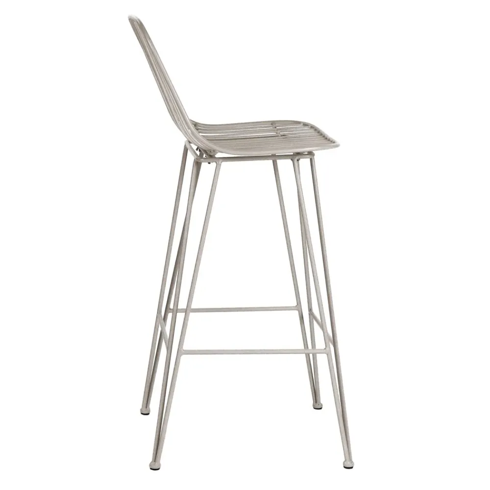 Pomax Chaises De Bar | Tabourets-OMBRA - chaise de bar - métal - L 40 x W 42 x H 90 cm - gris clair