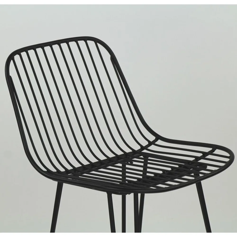 Pomax Chaises De Bar | Tabourets-OMBRA - chaise de bar - métal - L 40 x W 42 x H 90 cm - noir