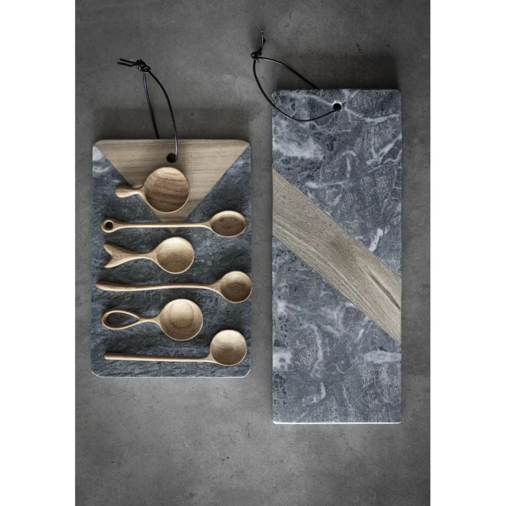 Pomax Planches À Découper-OREGON - planche à découper - marbre / bois d'acacia - L 42 x W 16 x H 1,5 cm - vert