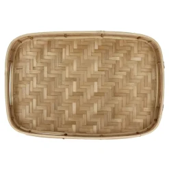 Pomax Plateaux-OSAKA - set/2 plateaus - rotin / bambou - L 40/45 x W 26/30 x H 8/8 cm - naturel
