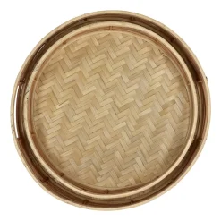Pomax Plateaux-OSAKA - set/2 plateaus ronds - rotin / bambou - DIA 35/40 x H 8/8 cm - naturel