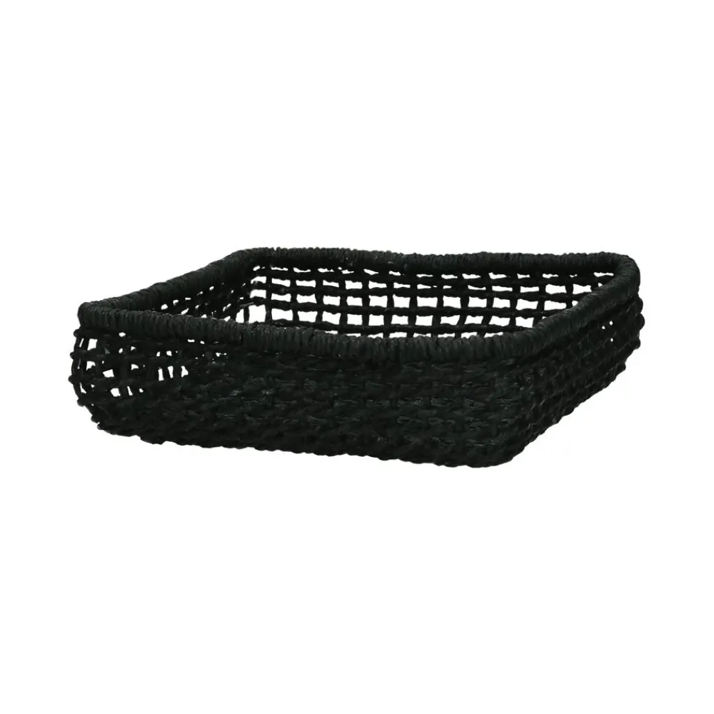 Pomax Paniers À Pain, Couverts Et Serviettes-OSTERIA - panier à serviettes - papier - L 22 x W 22 x H 6 cm - noir
