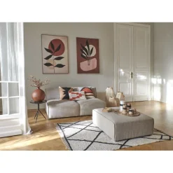 Pomax Canapés-OTIS - pouf - tissu - L 90 x W 90 x H 41,5 cm - beige