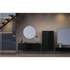 Pomax Miroirs-PALACE - miroir - métal - DIA 90 x W 3 cm - noir