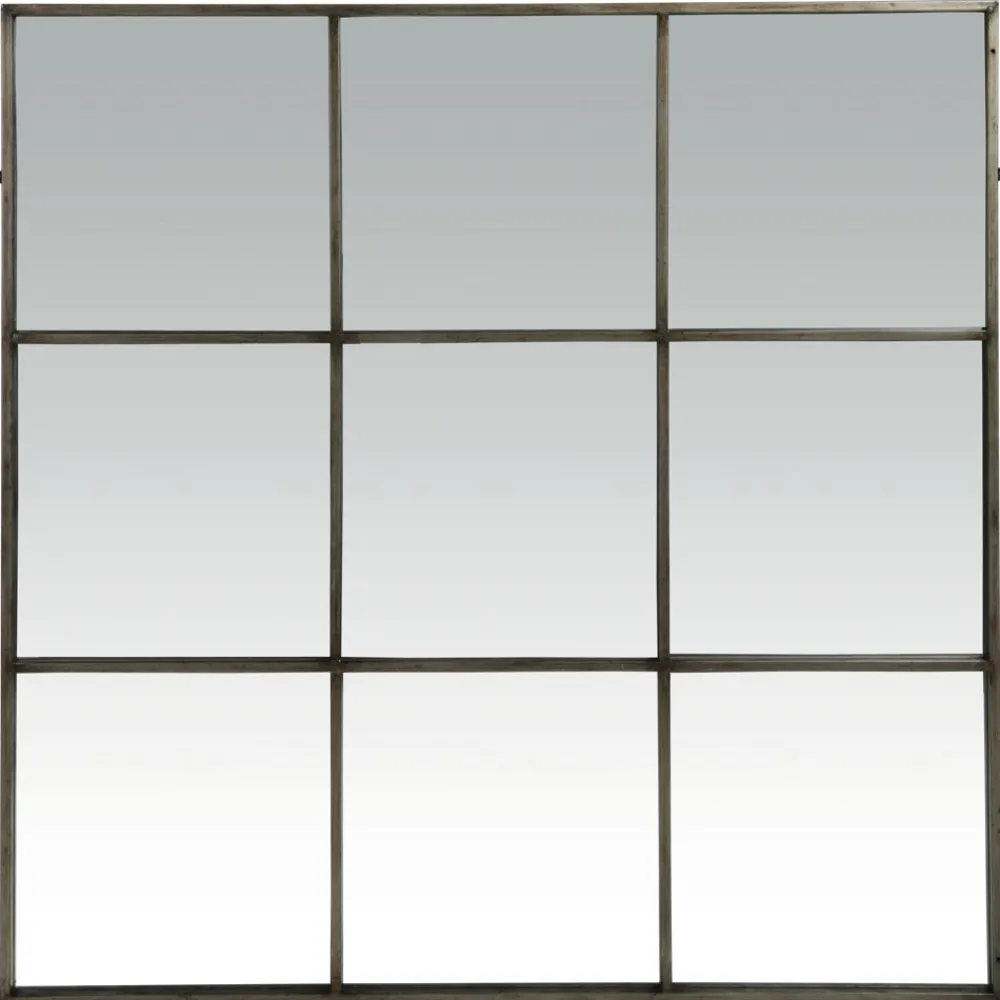 Pomax Miroirs-PALACE - miroir 9 parties - métal - L 118 x W 3,5 x H 118 cm - gris