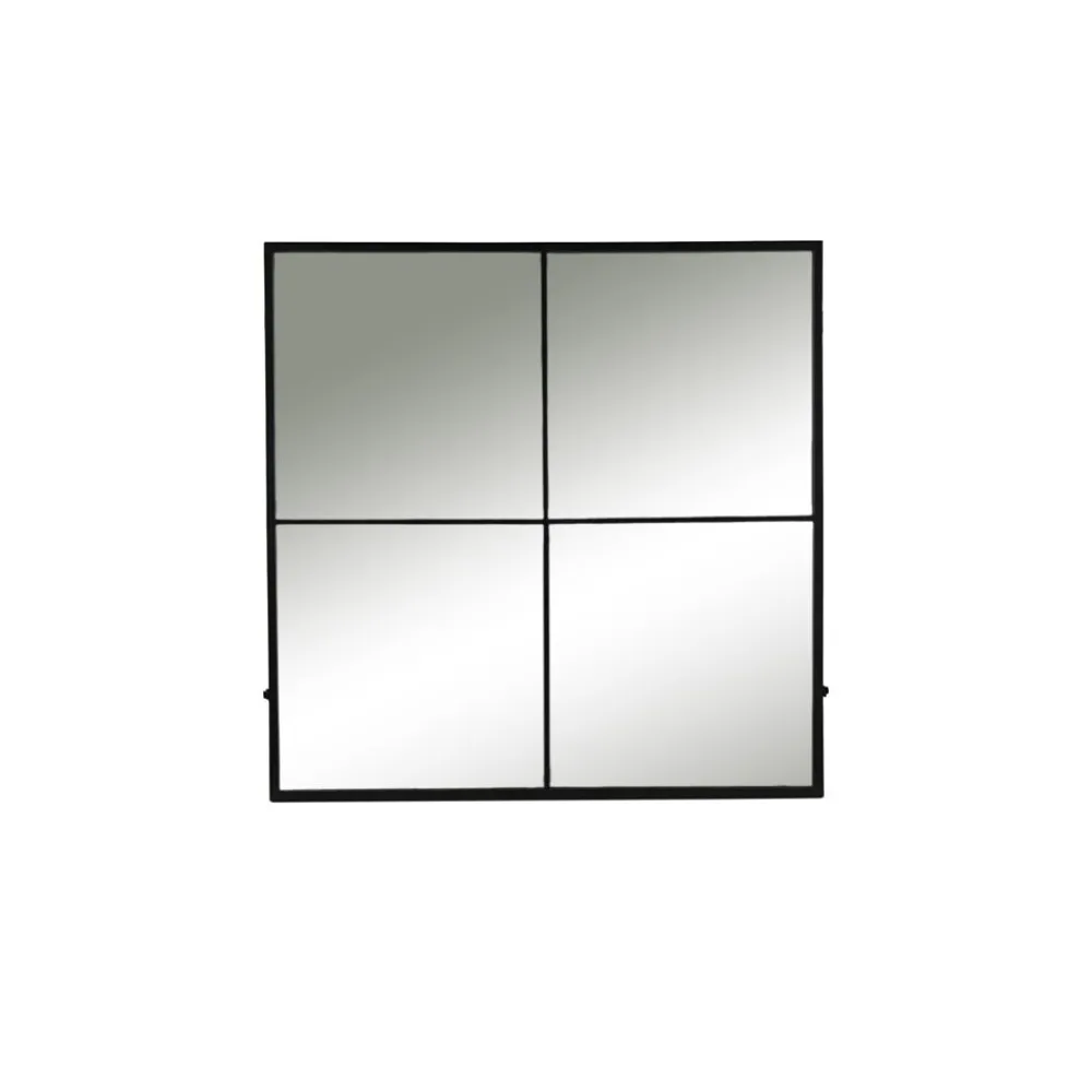 Pomax Miroirs-PALACE - miroir 4 parties - métal - L 80 x W 3,5 x H 80 cm - noir