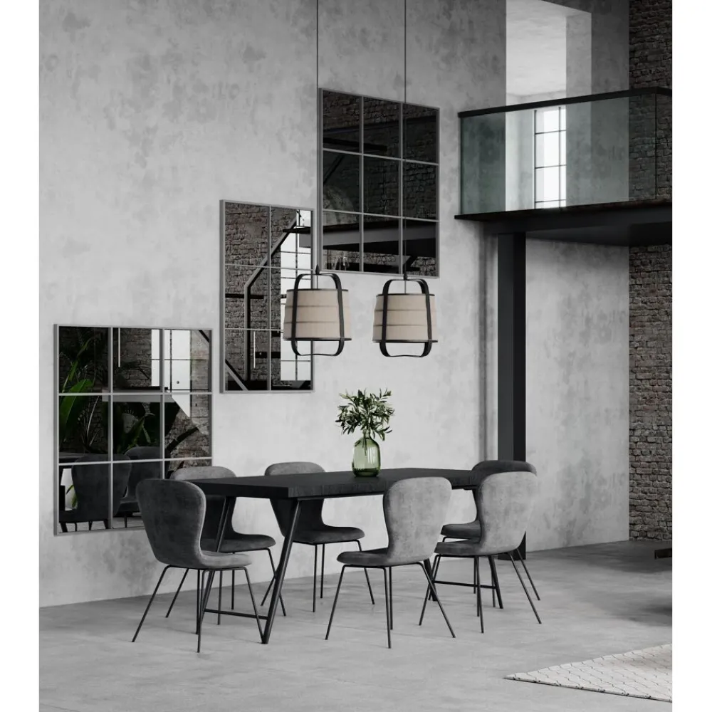 Pomax Miroirs-PALACE - miroir 6 parties - métal - L 80 x W 3,5 x H 118 cm - gris