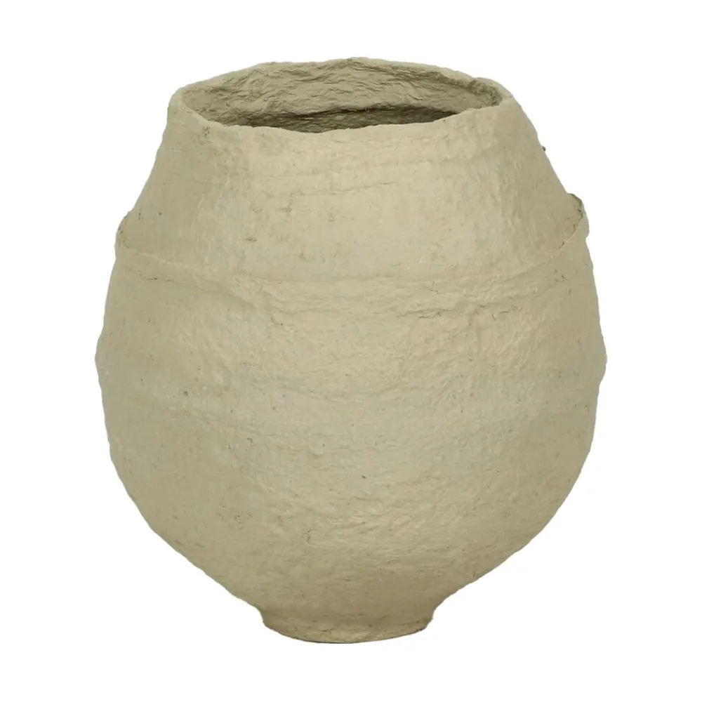 Pomax Objets De Décoration-PAPEL - pot - papier mâché - DIA 45 x H 50 cm - blanc cassé