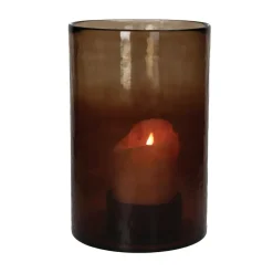 Pomax Photophores / T-lights-PATTI - photophore - verre - DIA 20,25 x H 30,5 cm - ambre