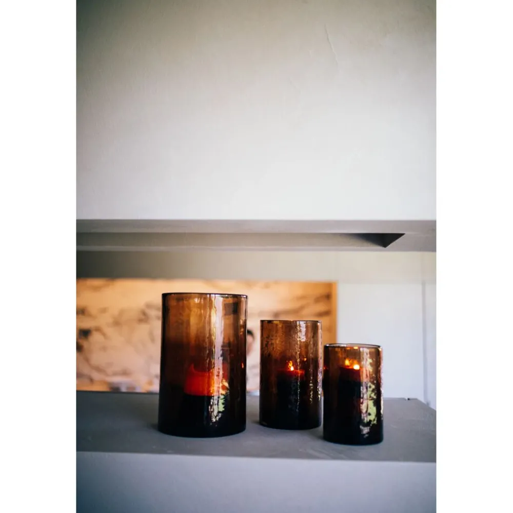 Pomax Photophores / T-lights-PATTI - photophore - verre - DIA 12,5 x H 20 cm - ambre