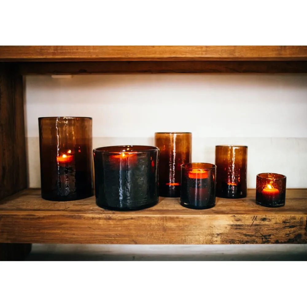 Pomax Photophores / T-lights-PATTI - photophore - verre - DIA 12,5 x H 20 cm - ambre