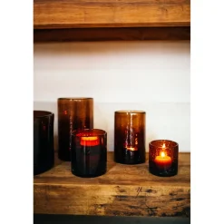 Pomax Photophores / T-lights-PATTI - photophore - verre - DIA 20,25 x H 30,5 cm - ambre