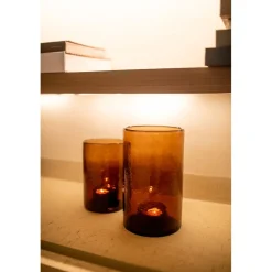 Pomax Photophores / T-lights-PATTI - photophore - verre - DIA 12,5 x H 20 cm - ambre