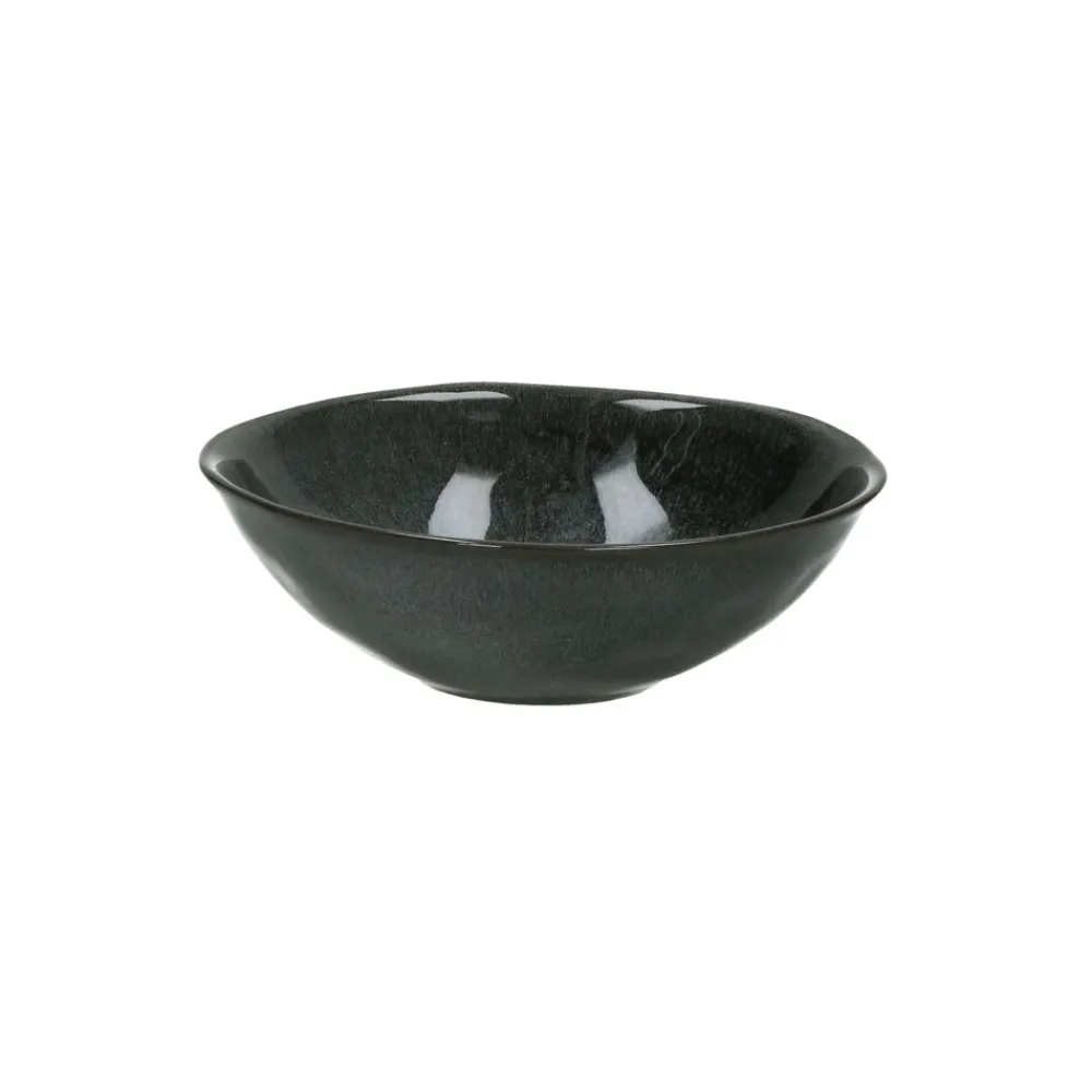 Pomax Vaisselle-PAULINE - assiette creuse - grès - DIA 18 x H 6 cm - gris