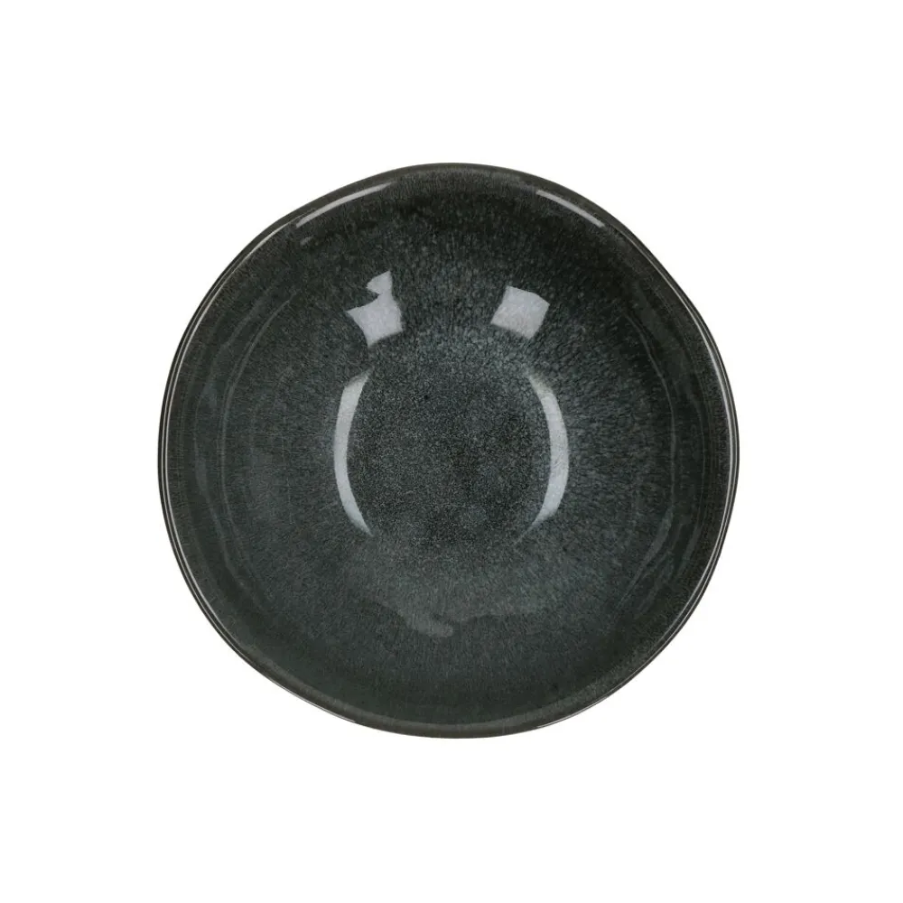Pomax Vaisselle-PAULINE - assiette creuse - grès - DIA 18 x H 6 cm - gris