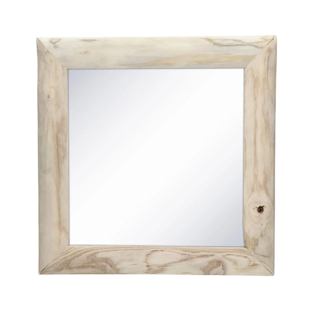 Pomax Miroirs-PAULY - miroir - bois de paulownia / verre miroir - L 40 x W 2,5 x H 40 cm - naturel