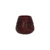 Pomax Photophores / T-lights-PEARL - photophore - verre / perles - DIA 9 x H 9 cm - bordeaux