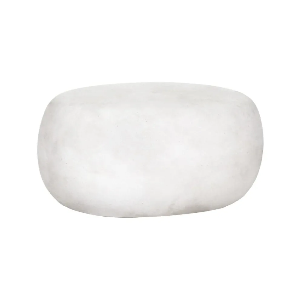 Pomax Poufs-PEBBLE - table d'appoint - fibre d'argile - L 60 x W 43 x H 31 cm - blanc