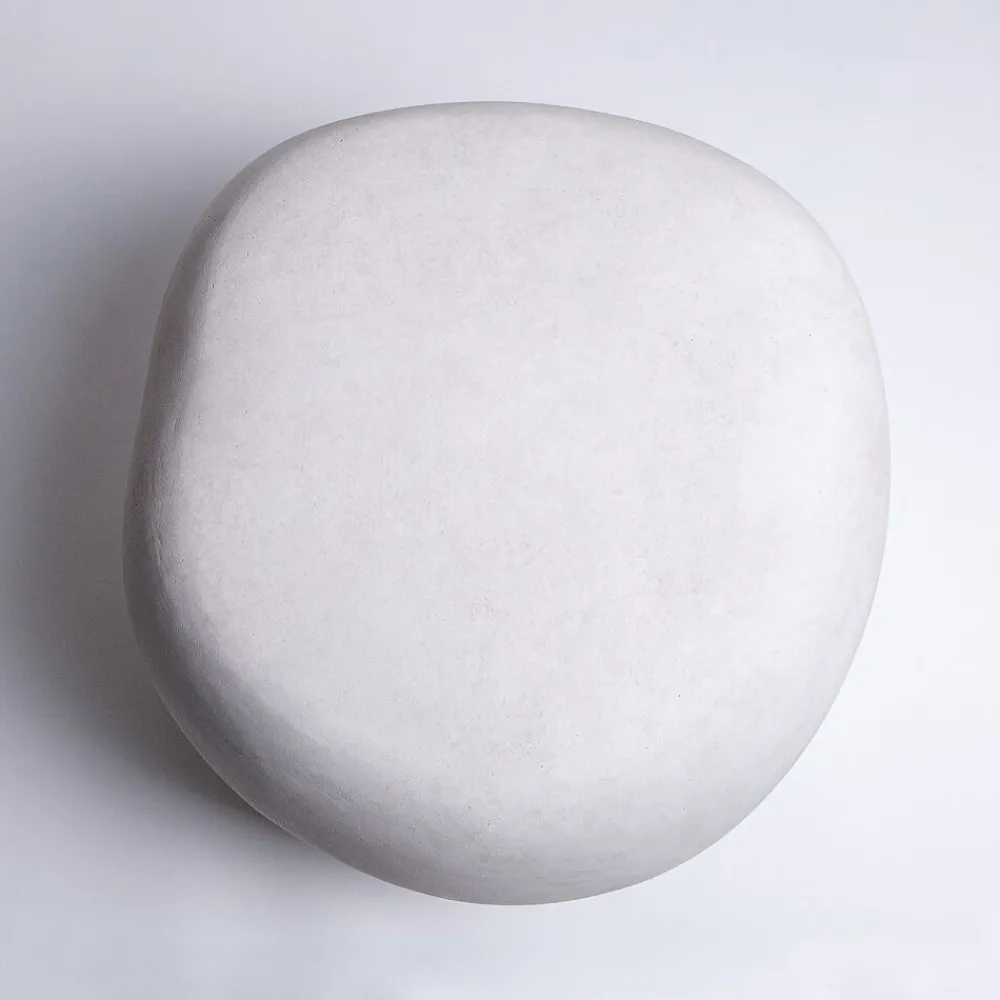 Pomax Poufs-PEBBLE - table d'appoint - fibre d'argile - L 48 x W 46 x H 35,5 cm - blanc