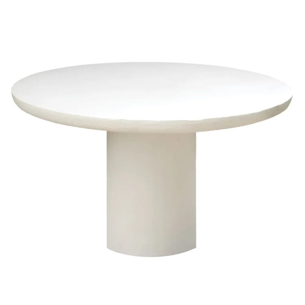 Pomax Tables-PIASTRO - table - enduit à la chaux - DIA 150 x H 76 cm - blanc cassé
