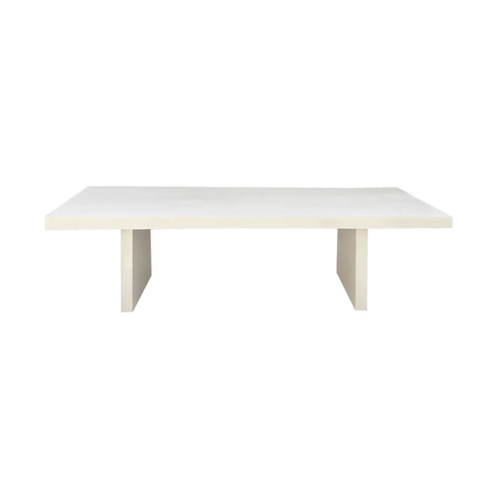 Pomax Tables-PIASTRO - table - enduit à la chaux - L 220 x W 85 x H 75 cm - blanc cassé